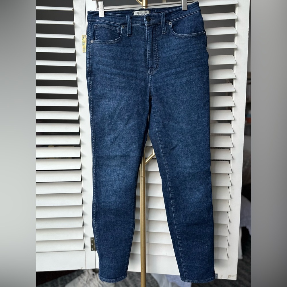 Madewell 10”high rise skinny jeans size 27, reg length dark wash